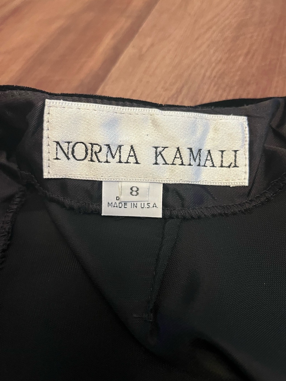 Vintage Norma Kamali Black Velvet Skirt Suit Blazer Set Made USA Old Money - Picture 9 of 10